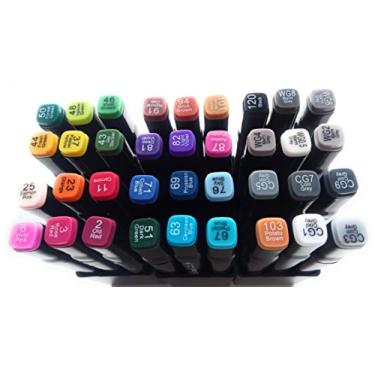 Imagem de Conjunto de Marcadores Touch 36 Cores – Álcool, Dupla Ponta, Profissional para Desenho e Pintura