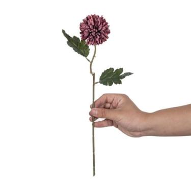 Imagem de Flores artificiais, bola de seda, crisântemo, buquê de noiva, casa, ar livre, jardim, quintal, festival (4 peças/6)