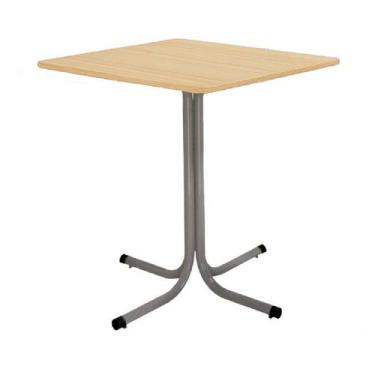 Imagem de Mesa de Jantar Quadrada 70cm Cinza Tampo Madeira Pinus - Lamar Design