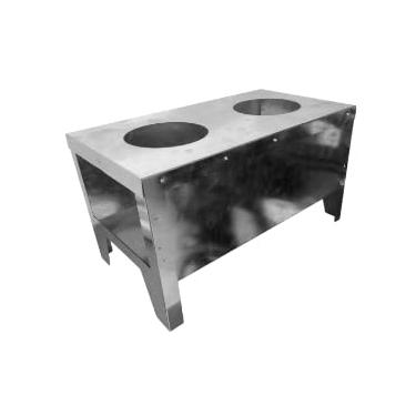 Imagem de Fogão a Lenha Portátil, 2 Bocas, Aço Carbono Galvanizado, 45x25x25cm, para Camping e Pescaria