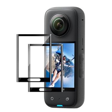Imagem de FiTSTILL Protetor de tela de filme LCD compatível com Insta360 X3, capa de tela de vidro temperado sensível ao toque para kit de acessórios de câmera Insta 360 x3, Ultra HD, dureza 9H, resistente a