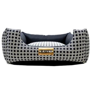 Imagem de Cama Quadrada para Cachorro ou Gato Luppet Luxo Preto Vime, GG