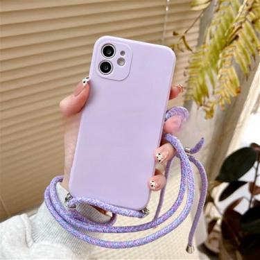 Imagem de Capa de silicone macia com alça para Samsung S23 Ultra S24 Plus FE A05S A15 A04 A14 A24 A34 A54, capa transversal com colar, 6 unidades, para Samsung M14 (5G)