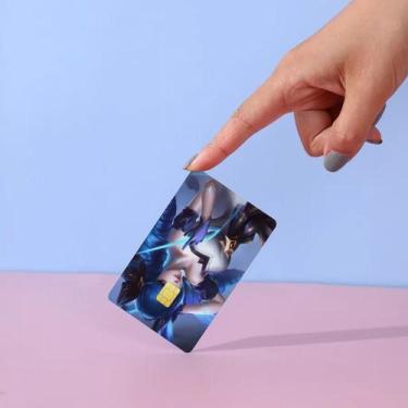 Imagem de Gwen League of Legends Anime Adesivo 3D Filme Capa De Pele Para Cartão