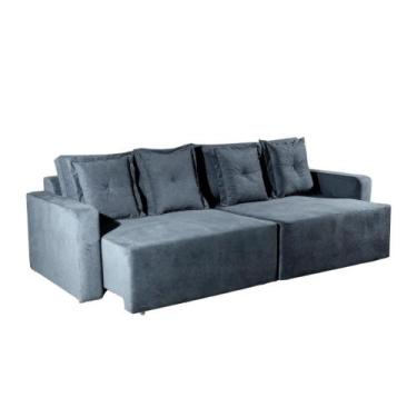Imagem de Sofá 5 Lugares Retrátil Fênix Linho Cinza 270cm - Bom Pastor