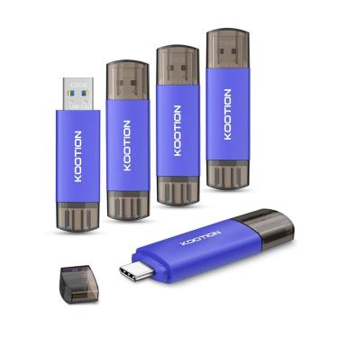 Imagem de Unidade flash USB C de 128 GB, pacote com 5 KOOTION Type-C USB 3.0