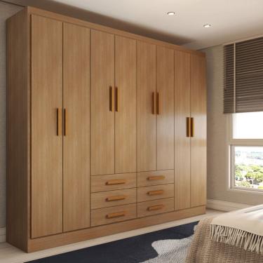 Imagem de Guarda-Roupa Casal Hilton 8 Portas 6 Gavetas Cinamomo - Panorama Móveis