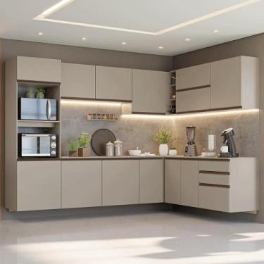 Imagem de Armário de Cozinha Completa de Canto 465 cm Suspensa Nice Madesa 10, C