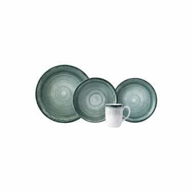Imagem de Serviço de 16 peças com Bowl Multiuso e Caneca em Porcelana, Modelo Redondo Oca, Decoração Esfera Verde, Porcelana Schmidt