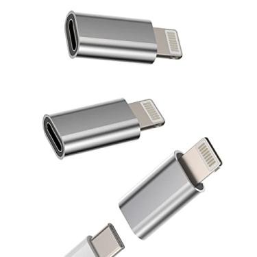 Imagem de Adaptador de carregamento USB C fêmea para Lightning macho (pacote com 3) para Apple para iPhone 14 13 12 11 Pro Max Mini 6 7 8 Plus para iPad Air 2020 X Xs XR Se tipo C porta carregador conversor