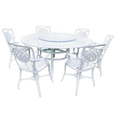 Imagem de Jogo Conjunto de Mesa 1,50m Giratória e 6 Cadeiras Havana em Alumínio 