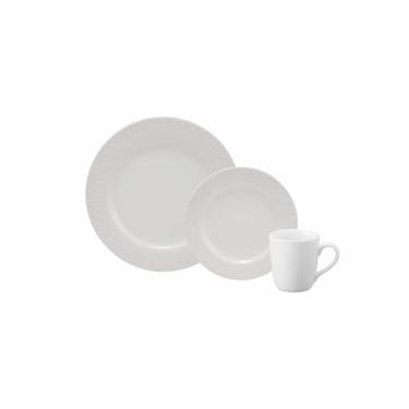Imagem de Serviço de 18 Peças com Caneca em Porcelana, Modelo Aspen, Redondo com Relevo, Porcelana Schmidt