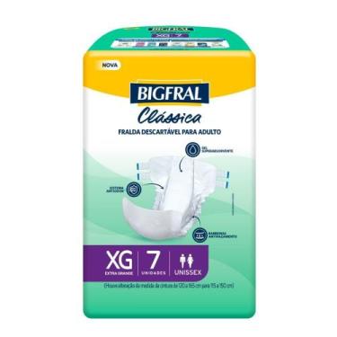 Imagem de Fralda Geriátrica Bigfral Clássica Tamanho XG 7 Unidades