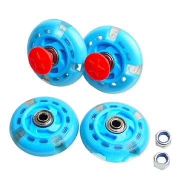 Imagem de UGPLM Peças de reposição criativas profissionais para serviços pesados ​​Roda giratória de PU sólida Roda sólida para carrinho de praia Carrinho de praia, Azul