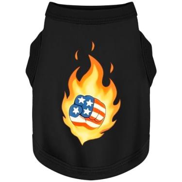 Imagem de Descubra a roupa canina de algodão aconchegante: colete de camisa de cachorro macio, leve e respirável com gráficos atraentes (segurança), mantendo seu amigo peludo aquecido e confortável! Bandeira