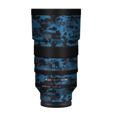 Imagem de Adesivo de lente de câmera para Sony FE 100 mm F2.8 STF GM Macro Coat Wraps Film Protector Vinyl Decal Skin 100 2.8 (azul cavaleiro)