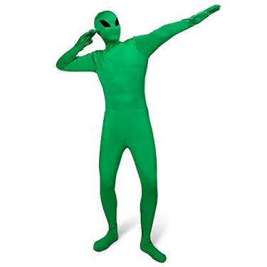 Imagem de Traje de corpo inteiro alienígena Zentai Halloween fantasia elástica verde desaparecendo corpo fantasia cosplay verde (adulto grande)