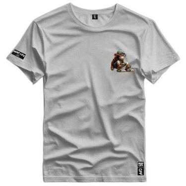 Imagem de Camiseta Coleção The Monkeys PQ Macaco Nerd Shap Life, G4, Cinza