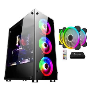 Imagem de Gabinete Gamer Vidro Usb3.0 Xway 01150 Com 3 Fans Rgb Controladora, Pr