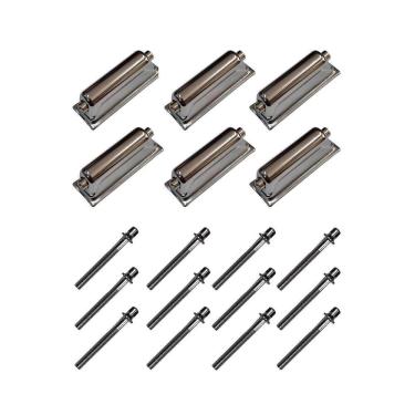 Imagem de Kit 6 Canoas Tom Caixa Cromo 18.3 + 12 Parafusos 51 X 6Mm M6