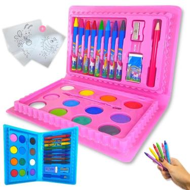 Imagem de Maleta de Pintura Infantil 24 Peças Unicórnio - Cores Vibrantes, Jogos de Ligação, Portátil