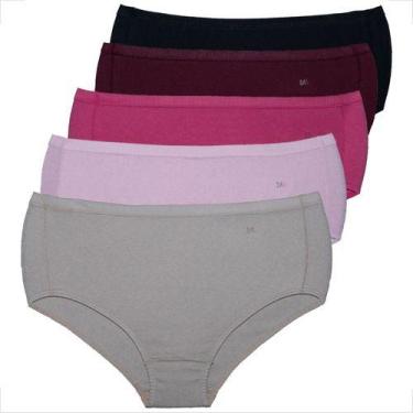 Imagem de Kit 5 Calçolas 100% Algodão Penteado Feminina Adulto Conforto - Básica