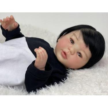 Imagem de Bebê Reborn Menino Kylin Silicone Menino, Cabelo Fio a Fio, Enxoval Co