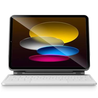 Imagem de pekarejue Capa Magic Keyboard para iPad 2025 11ª (A16) e iPad 10ª geração (10,9 polegadas): trackpad multitoque inteligente, retroiluminação RGB, linha de função, branco