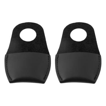 Imagem de Briny River 2 peças de proteção de polegar de couro 80 x 52 mm ferramenta de entalhe para marcenaria, protetor de polegar, ferramentas de proteção de dedo para carpinteiro feito à mão, preto