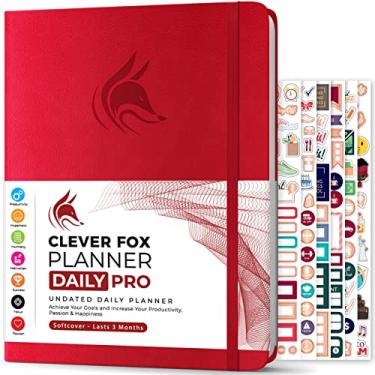 Imagem de Clever Fox Planner Daily Pro – 21,5 x 28 cm Tamanho A4 Planejador de vida diária e diário de gratidão para aumentar a produtividade, gerenciamento de tempo e atingir seus objetivos - sem data - dura 3