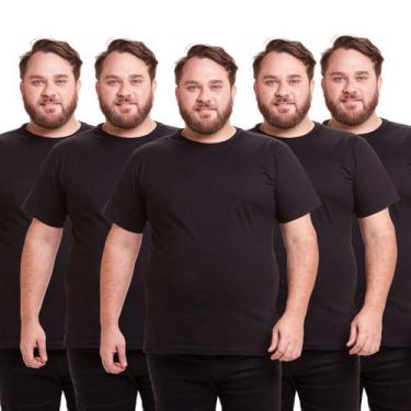 Imagem de Kit 5 Camisa Masculina Básica Plus Size - Daze Modas, 5 pretas, G4