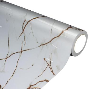 Imagem de Adesivo Decor Mármore Branco C/ Dourado Lavavel 2mtx60cm - ALLTAK DECO