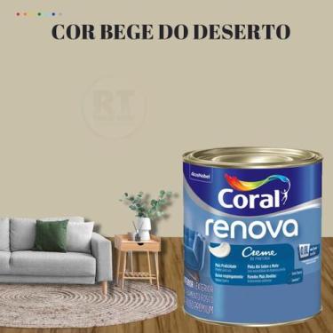 Imagem de Tinta Parede Marrom Acrílica Fosca Renova 800ml - Coral, BEGE DO DESER