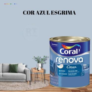 Imagem de Tinta Parede Azul Marinho Acrílica Fosca Renova 800ml - Coral, AZUL ES