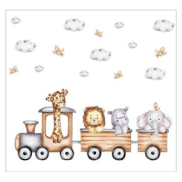 Imagem de Papel de Parede Adesivo Infantil Animais Safari Quarto Criança - 668pc