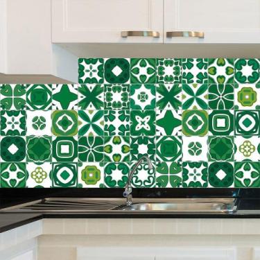 Imagem de Adesivo de Azulejo - Ladrilho Hidráulico - 20cm x 20cm - 24un - 009Azm