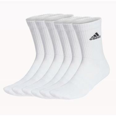 Imagem de Kit Meia Adidas Cano Alto 6 Pares, Branco, 41-43