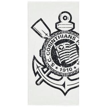 Imagem de Toalha Aveludada Transfer Corinthians 70 cm x 1,40 m Com 1 peça