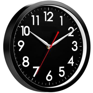 Imagem de Relógio de parede AKCISOT Modern Black Silent Non Ticking 30cm