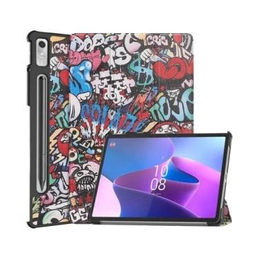 Imagem de Capa De Couro Com Suporte Tri-Folding Para Lenovo Tab P12 De 12,7 Pole