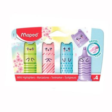 Imagem de Pincel marca texto Mini Pastel c/ 4 cores 743604 - Maped