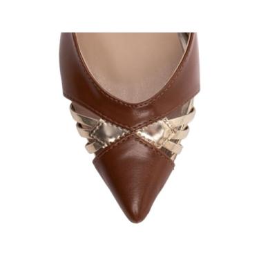 Imagem de Sapato Scarpin Salto Fino Médio Caramelo Speechio Ouro Light Torricella AVS 68007B (caramelo, BR, Adulto, Numérico, 37)