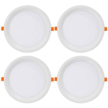 Imagem de 4 Painel De Led Redondo Embutir Recuado 24W Bivolt 6500K