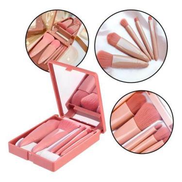 Imagem de Conjunto Estojo Kit Pincel De Maquiagem Com Espelho - MINIMEN