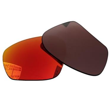Imagem de Acefrog Lentes de reposição polarizadas de 1,5 mm para óculos de sol Oakley Field Jacket OO9402 64 mm, material atualizado, resistente a impactos - espelhado polarizado vermelho fogo - 1,5 mm