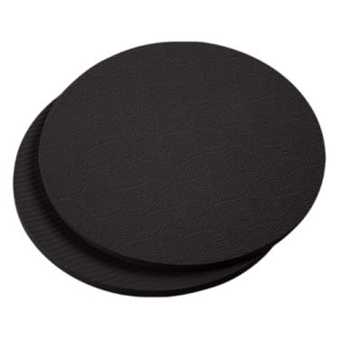 Imagem de menolana 2x Almofadas de apoio para joelho de ioga 18 cm Almofada de equilíbrio esportiva redonda antiderrapante para proteção de joelho e cotovelo Almofada de, Preto