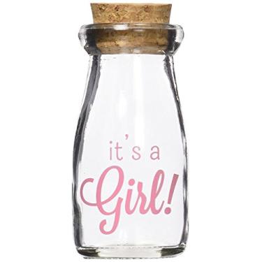 Imagem de Kate Aspen Pote vintage para lembrancinha de leite de 12 peças, lembrancinha de festa de chá de bebê, peça central, vaso Bud, é uma menina/rosa