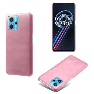 Imagem de Capa para OPPO Realme Narzo 50 Pro,Proteção contra quedas,Casca de volta de cor sólida simples,Design de couro de imitação de plástico-Pink
