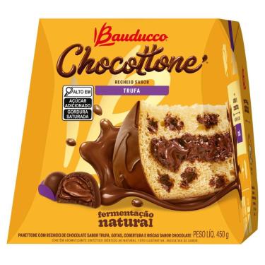 Imagem de Panettone Recheio Trufa Cobertura Chocolate Bauducco Chocottone 450g