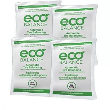 Imagem de ECO Balance 06-EB4 Contas de equilíbrio de pneu/roda de força centrífuga - veículos off-road, pneus de caminhão leve, (4) sacos de contas de equilíbrio de 170 g, (4) tampas e núcleos de válvula